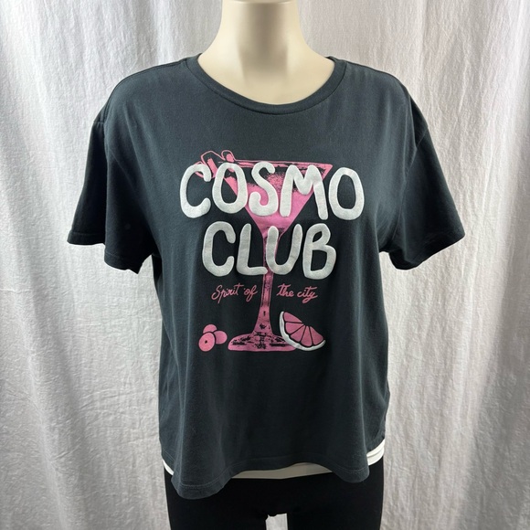 Anthropologie Girl Dangerous Tee COSMO CLUB FADED BLACK CLASSIC TEE M - Picture 4 of 9